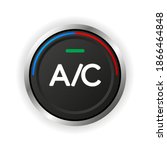 Air conditioner control button. It's cold and warm. Vector illustration.