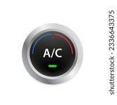 Air conditioner control button. It's cold and warm. Car dashboard element. Vector illustration