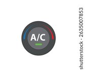 Air conditioner control button. It's cold and warm. Vector illustration.