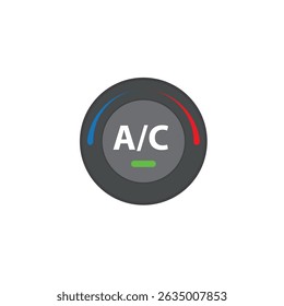 Air conditioner control button. It's cold and warm. Vector illustration.