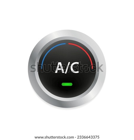 Air conditioner control button. It's cold and warm. Car dashboard element. Vector illustration