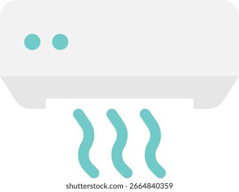 Icono de enfriamiento del acondicionador de aire Ilustración plana de Vector