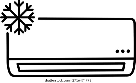 Klimagerät Kühlmodus Schneeflocke Symbol. Vektorsymbol mit flachem Umriss