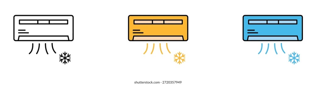Vetor de ícone do sistema de resfriamento do ar condicionado. símbolo de conforto e controle climático. ilustração vetorial.