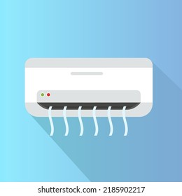 Aire acondicionado, refrigeración, viento sopla fríamente. Ilustración del vector