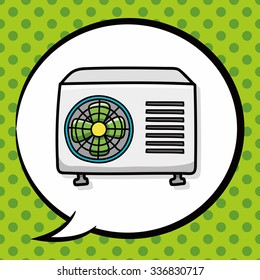 air conditioner doodle, speech bubble
