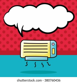 air conditioner doodle, speech bubble