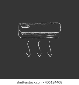 Air conditioner. Drawn in chalk icon.