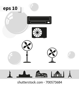 Air conditioner, fan.