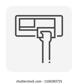 Air conditioner filter cleaning,  Dust soil and disease remove for increase airflow and system efficiency result in saving and good breathing with healthy lungs, Vector icon 64x64 pixel icon design.