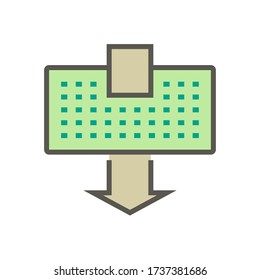 Air conditioner filter and wind direction vector icon design, editable stroke.
