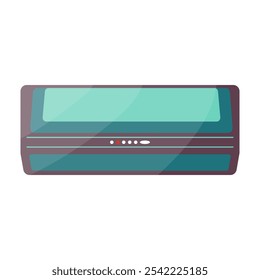 Air conditioner in flat design. Household electronic appliance, climate control. Vector illustration isolated.