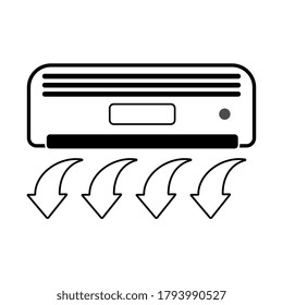 Icono de diseño plano de aire acondicionado. Ilustración del vector
