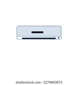 Air conditioner flat design icon. Vector illustration Conditioners, realistic air conditioning  eqipment vector mockup. Working blowing out cold, fresh flows through vents, cooling room air conditio