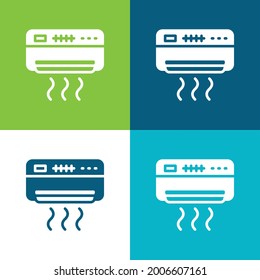 Air Conditioner Flat four color minimal icon set