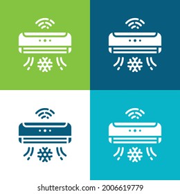 Air Conditioner Flat four color minimal icon set