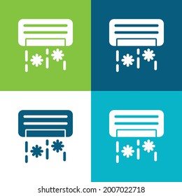 Air Conditioner Flat four color minimal icon set