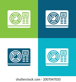 Air Conditioner Flat four color minimal icon set