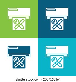 Air Conditioner Flat four color minimal icon set