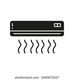 Icono plano de aire acondicionado. Sistema de control del climatizador. Ilustración de vector