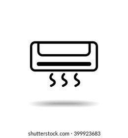 Air conditioner flat icon isolate on white background vector illustration eps 10