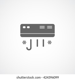 Air Conditioner Flat Icon On White Background
