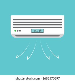 Air conditioner flat icon vector