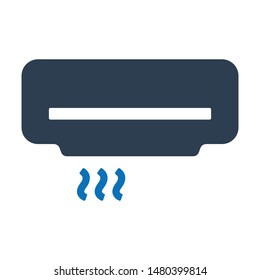 Air conditioner flat vector icon