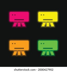 Icono de vector de neón brillante de cuatro colores