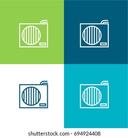 Air conditioner green and blue material color minimal icon or logo design