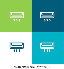 Air conditioner green and blue material color minimal icon or logo design