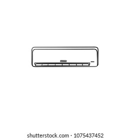 Air conditioner hand drawn outline doodle icon. Cooling air conditioner vector sketch illustration for print, web, mobile and infographics isolated on white background.