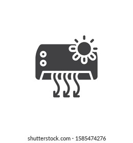 Air conditioner heating function vector icon. filled flat sign for mobile concept and web design. AIR conditioning system glyph icon. Symbol, logo illustration. Vector graphics