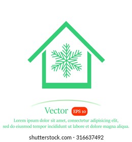Air conditioner at home icon.