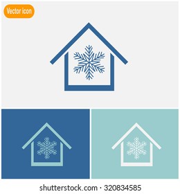Air conditioner at home icon.