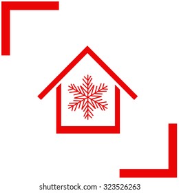 Air conditioner at home icon.