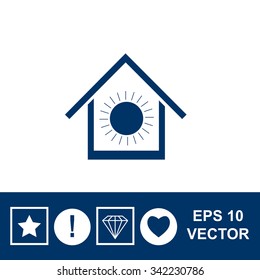 Air conditioner at home icon.