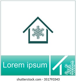 Air conditioner at home icon.