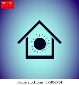 Air conditioner at home icon.