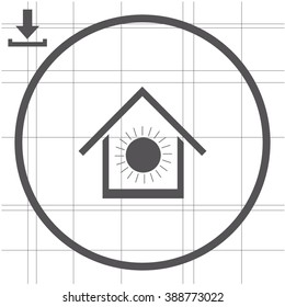 Air conditioner at home icon.