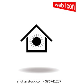 Air conditioner at home icon.