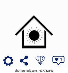 Air conditioner at home icon.