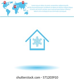 Air conditioner at home  icon. Vector design.