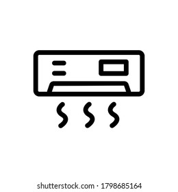 Air Conditioner (Home and Living Furniture) icon outline vector. isolated on white background