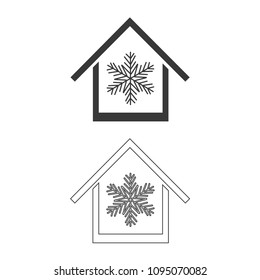 Air conditioner at home vector  icon.