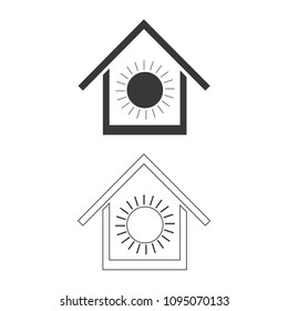 Air conditioner at home vector  icon.