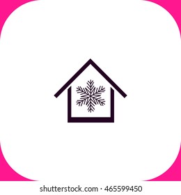 Air conditioner at home vector icon on white background.