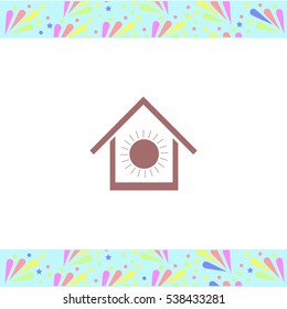 Air conditioner at home vector icon on white background. Isolated illustration. Business picture.