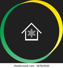 Air conditioner at home vector  icon