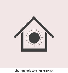 Air conditioner at home web icon. Isolated illustration